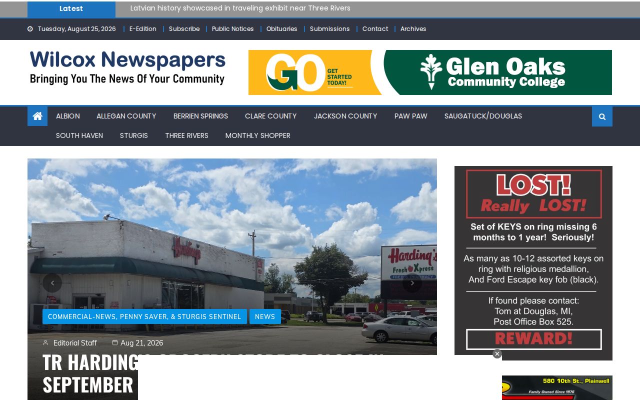Van Buren County local crime-news record source at Wilcox Newspapers