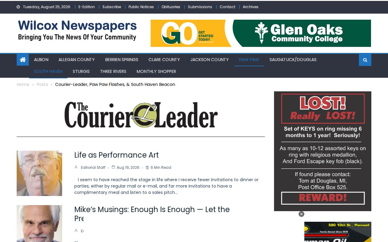 Van Buren County crime-news record source at the Courier-Leader category